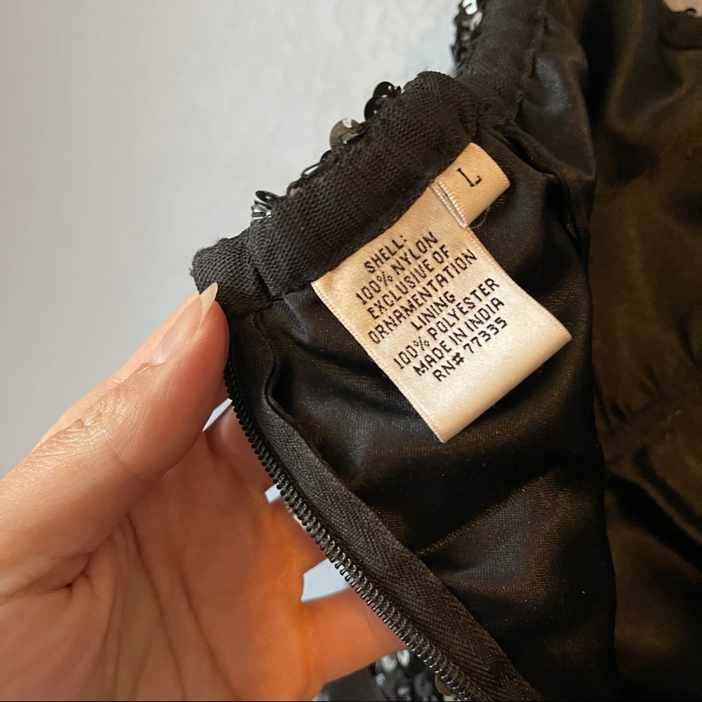 Scala Black Sequined Strapless Fit & Flare Dress - image 6